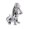 Chrome Basset Hound Hood Ornament Right Face