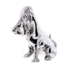 Chrome Basset Hound Hood Ornament Left Face