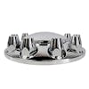 Chrome Front Axle Wheel Cover With Removable Hubcap & Lug Nut Covers