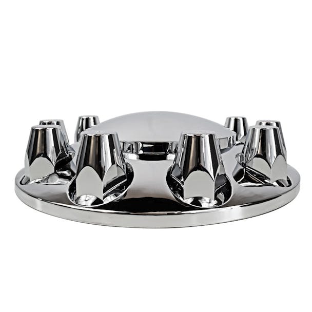 Chrome Front Axle Wheel Cover With Removable Hubcap & Lug Nut Covers