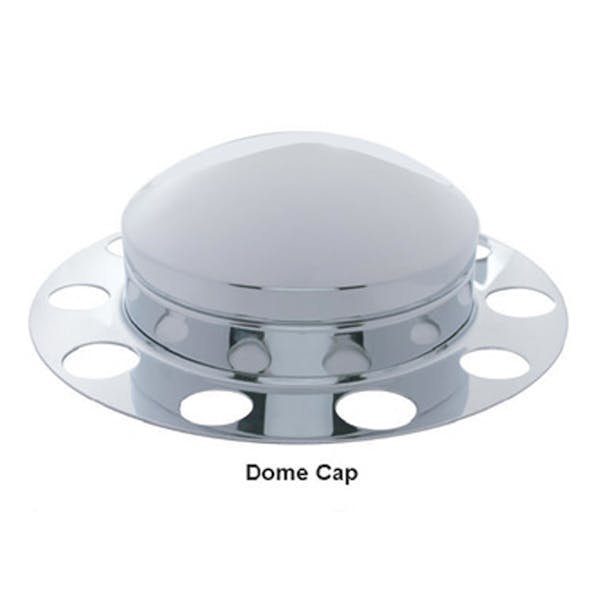Chrome Front Axle Covers for Wheels with 1.5" Lug Nuts - Dome Cap