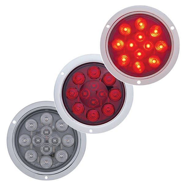 12 LED 4" Round STT Light - Bubble Lens And Deep Dish