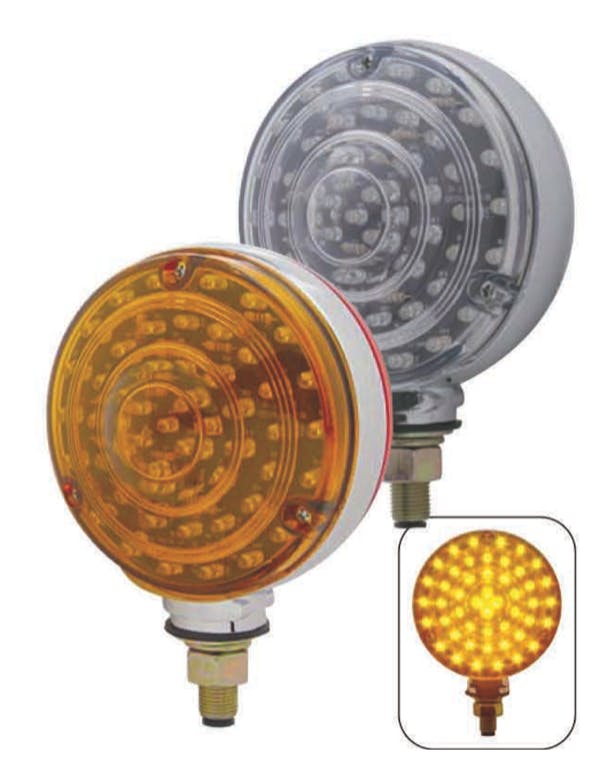 48 Amber/40 Red  LED Double Face Turn Signal Light - Transparent Design