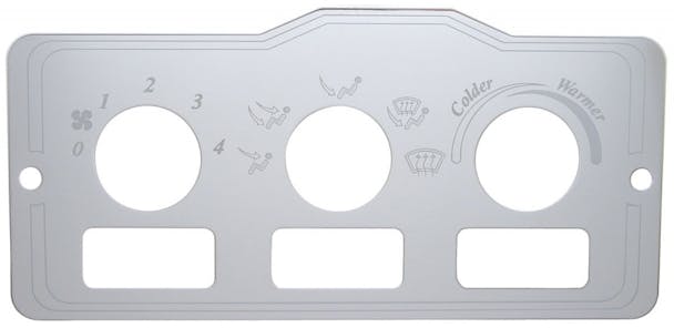 Peterbilt Stainless Steel AC Control Plate 3 Square Openings
