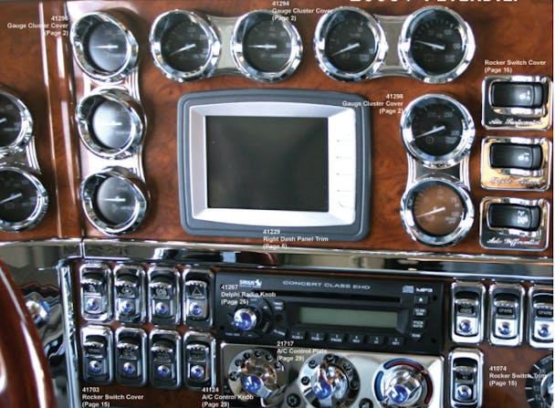 Peterbilt 2006+ Horizontal Chrome 3 Gauge Cluster Cover