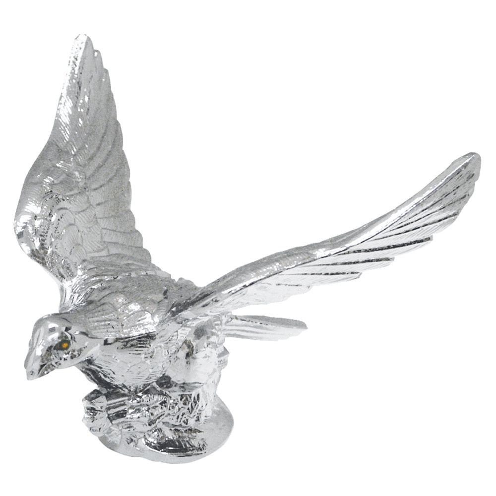 Chrome Eagle Hood Ornament With Illuminated Eyes By Grand