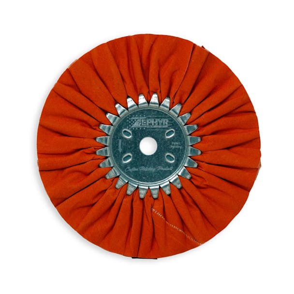 Zephyr Orange Ruffy Clear Dip Heavy Cutting Airway Buffing Wheel 8" Diameter Flat