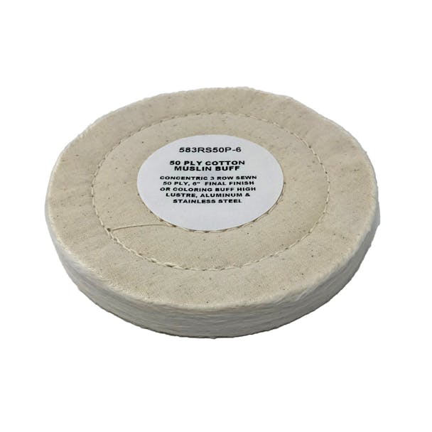 Zephyr 6" Cotton Muslin 50ply Final Finish Buffing Wheel