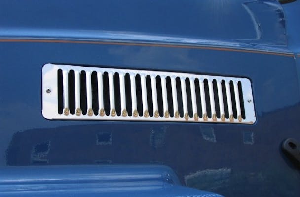 Mack CH CL Side Air Intake Grill Louvered Stainless Steel Close Up