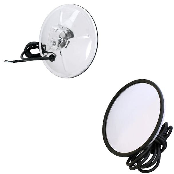 Convex Heated Mirror 7" Stainless Steel