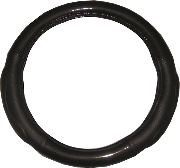 18" Memory Foam Black Carbon Fiber Style Steering Wheel Cover