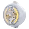 Chrome Guide Headlight H4 Bulb w/ Amber LED Driver & Passenger