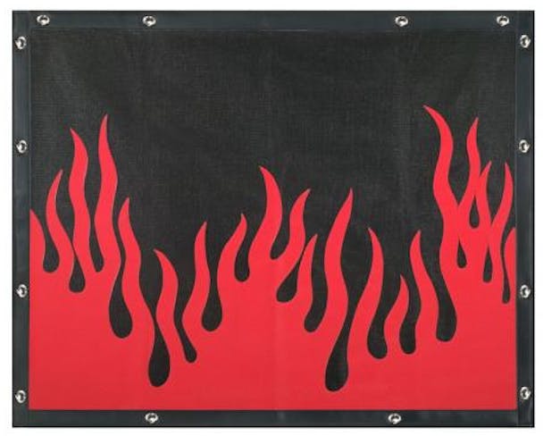 Kenworth W900L Extended Hood Flame Bug Screen