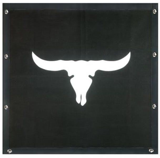 Kenworth W900L Extended Hood Cow Skull Bug Screen