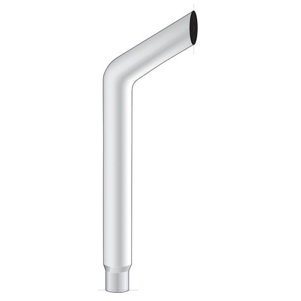 Chrome Exhaust Stack Bull Horn Style 8" Reduced To 5"