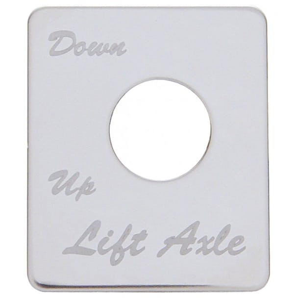 Peterbilt Stainless Steel Lift Axle Switch Plate (Down/Up)