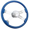 Classic Blue 18" Steering Wheel with Chrome Bezel